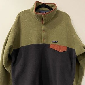 Men's Synchilla® Snap-T® Fleece Pullover - Sage green & Khaki Brown - Sz Large